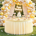 Champagne Tulle Tablecloths 60 Inch Spandex Table Cloths for Round Tables by WishCare