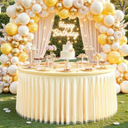 Champagne Tulle Tablecloths 60 Inch Spandex Table Cloths for Round Tables by WishCare