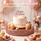 16 Inch Rose Gold Cake Stand, Round Metal Dessert Display with Ornate Filigree Lace, Dual‑Coated Premium Finish for Wedding, Anniversary & Elegant Home Decor - Image 5