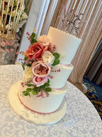 Rinlong 3Pcs Premade Cake Flowers, Pink Wedding Cake Decor - Image 4