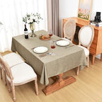 Fitable 2 Pack Khaki Faux Linen Tablecloths Rectangle 60x84 Inch - Image 7