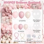 Costova Pink Bow Baby Shower Decorations Kit – 144 Pcs Complete Coquette Baby Shower Party Supplies for Girl Pink Bow Themed Party Décor - Image 4
