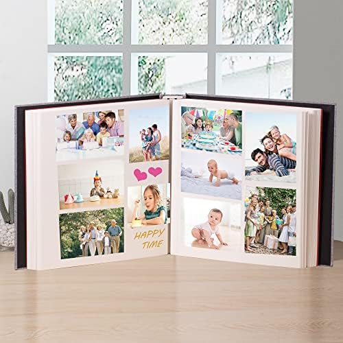 Super Large Photo Album Self Adhesive Scrapbook Album for 4×6 5×7 8×10 10×12 or Bigger Pictures DIY Magnetic Linen Cover DIY Photo Album 80Sheets/160Pages (Grey) - Image 4