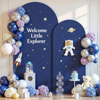Navy Blue Arch Backdrop Cover Set of 2 Spandex 7.2 and 6ft Arch Covers Stretchy Backdrop Wedding Balloon Arch Stand Covers for Birthday Party Baby Shower Bridal Shower Banquet Photo Arches Background - Image 4