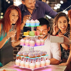 5 Tier Cupcake Stand with Rechargeable Light, LED Acrylic Cupcake Tower - Image 6
