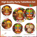 Pickmesh 400 Pcs Tiki Party Supplies, Hawaiian Luau Tableware for 50 Guest - Image 4