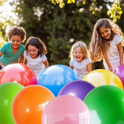 100 Pcs Giant Balloons Kit 18 24 36 Inch Mixed Size Latex pool Balloon, With 10 Colors - Party Decoration Supplies for Birthdays, Weddings, Events - Image 4