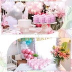 MTLEE 24 Sets Bright Pink Baby Shower Party Favors Small Bubble Candle - Image 4