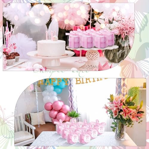 MTLEE 24 Sets Bright Pink Baby Shower Party Favors Small Bubble Candle - Image 4