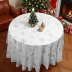 Ganeen 12 Pcs White Snowflake Round Tablecloth 84 Inch Plastic Christmas - Image 6