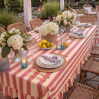 Tudomro Striped Tablecloth, Rectangle, Cedar Rose, Cream, 84'' X 60'' - Image 4