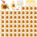 XING-RUIYANG 1.5 oz Mini Honey Jars，60 pack baby shower favors,There's honey sticks, bee pendants, stickers and gold goodie bags，Suitable for wedding party gifts by CelebrateEveryMoment