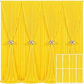 8 Panels Yellow Backdrop Curtain for Parties Wrinkle Free Lemon Yellow Photo Curtains Backdrop Drapes Fabric Decoration for Birthday Party Wedding Baby Shower 40ft(W) x 10ft(H) by Tao-GePartyDecorations