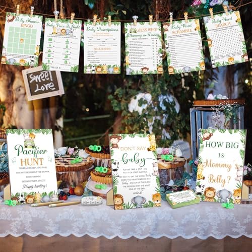 Sherr 476 Pcs Safari Baby Shower Games, 6 Sets Jungle Animal Activities - Image 5
