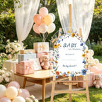 Acrylic Baby Shower Welcome Sign, 24" x 18 Inch, Baby in Bloom Wildflowers Welcome Sign for Garden Ceremony Lawn Party Outdoor & Indoor Use - Image 4