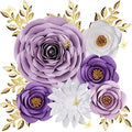 Purple Roses Paper Flowers Decorations for Wall, Giant Floral Wall Decor for Baby Shower, Classroom, Nursery, Birthday, Fairy Garden Party Backdrop Decorations by PullPopPureFun