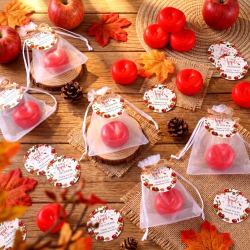 Batiyeer 25 Pcs Apple of Our Eye Theme Baby Shower Soap Thanks Card Bag - Image 2