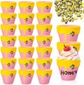 Yungyan 24 Pack Mini Honey Bee Pots with Bee Charms for Cupcake Planter Ceramic Honey Jars for Baby Shower Guests Wedding 1st Birthday Party Favors (Lovely Style) by Yungyan