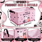 CHENGU 6 Pcs Halloween Storage Bins Collapsible Pink Ghost Storage Baskets - Image 2