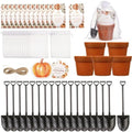 24 Sets Little Pumpkin Baby Shower Favor Kit, Mini terracotta-colored plastic flower pots with Seed Envelopes, Organza Bags, Thank You Tags, Jute Twine, Mini Garden Shovels, Fall Pumpkin Themed Plant by Rokochoes