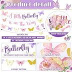 405 Pcs Butterfly Party Decorations Purple Plates Cups Napkins - Image 3