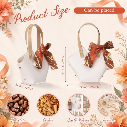 Kacctyen 30pcs Small Purse Gift Bag PU Leather Purse Party Favors, White - Image 2