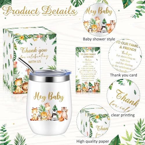 Hoolerry 6 Set Baby Shower Cups, 12oz Stainless Steel Tumbler, Wild Animals - Image 3