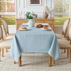 Light Blue Rectangle Tablecloth 60 x 90 Inch Machine Wash Indoor & Outdoor - Image 3