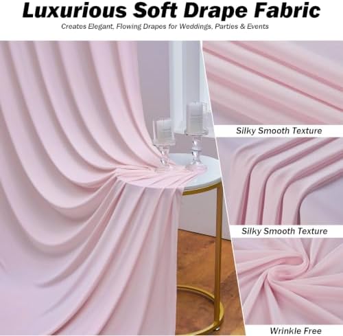 20x12 ft Light Pink Backdrop Curtains for Weddings, Birthdays and Photos - Image 4