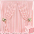 4 Panels Blush Pink Backdrop Curtain for Parties Pink Wrinkle Free 20ft x 10ft Backdrop Drapes for Baby Shower Wedding Birthday Photo Gender Reveal Photography Polyester Fabric Background Decoration by Suppromo