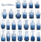 TBWIND 24pcs Blue Glass Bud Vases Set, Small Vases for Flowers - Image 2