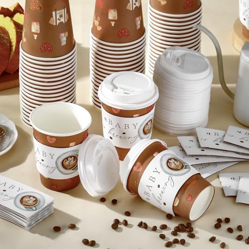 Vesici 60 Pcs 14oz A Baby Is Brewing Coffee Cups Decorations - Image 4