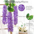Waipfaru 40 Pack Purple Wisteria Hanging Flowers, Fake Hanging Flowers for Decoration, Artificial Flowers,Vines for Bedroom,Flower Garland for Home,Party,Garden, Wall,Wedding Decoration(3.6 Ft/Pcs) - Image 2
