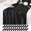 24 Pack Black Table Runner 10Ft Cheesecloth Table Runner Rustic Gauze Table Runners Romantic Long Sheer Fabric Cheese Cloth Table Runners for Wedding Party Bridal Baby Shower by Lumaycens