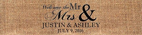100 Burlap Welcome The Mr & Mrs Wedding Anniversary Engagement Party Water Bottle Labels Bridal Shower Birthday - Image 2