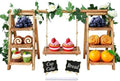 Wooden Cupcake Stand, Foldable 3 Tier Cupcake Display Stand, Walnut Brown by BuyNow