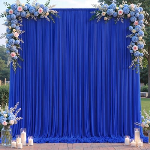 Royal Blue Tulle Backdrop Curtain for Parties Wedding,30ft x 10ft Wrinkle Free Curtain Backdrop,2 Layer Drapes for Backdrop,Polyester Back Drop for Bridal Shower Birthday Baby Shower Photography - Image 3