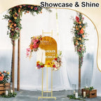 Feifeiya 1 Pcs Gold Floor Easel Stand 53 in, Square Metal - Image 6