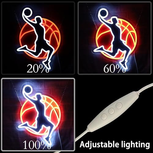 Basketball Neon Sign, USB Powered LED Light for Sports Room Decor - Image 3