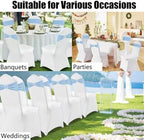 Spandex Baby Blue Chair Sashes Bows 50 PCS Stretch Chair Cover Band - Image 7