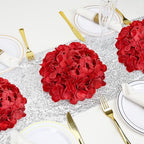 Red Hydrangea Flower Balls for Centerpieces,12 PCS, 8 Inch - Image 6