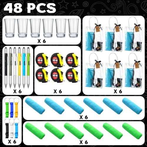 Leinuosen 6 Sets Baby Shower Game Prizes for Men with Cleaning Cloth Bottle Opener Screwdriver Tape Measuring Keychain Multi Tool Pen Gift Bag Funny Baby Shower Prizes for Winner - Image 3