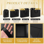 Epoesch 30 Pack Black Small Gift Bags with Handles and 30 Tissue Papers - Image 4