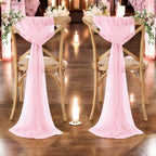 MDS Pack of 200 Chiffon Chair Sashes for Wedding & Event Décor - Blush Pink - Image 6