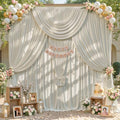 20ft x 10ft Beige Backdrop Curtains, 4 Panels Beige Drapes for Backdrop by LittleFunny