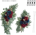 Artificial Navy Blue Wedding Arch Flower Floral Swags Set of 2 - Image 5