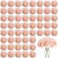 WEISPARK 100PCS Artificial Hydrangea Flowers, Fake Flowers Silk Hydrangea Full Flowers Heads with Stems for Wedding Home Party Shop Baby Shower Decor (Light Pink) by WEISPARK