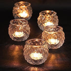 DARJEN Clear Votive Candle Holders Set of 24- Round Glass Candle Holders Bulk for Tea Light Candle, Diamond Texture Candle Votives for Wedding Centerpiece, Living Room & Home Table Decor (Pack of 3) - Image 3