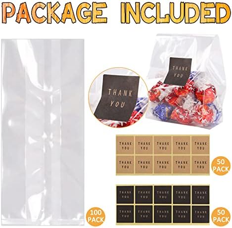 LOKQING 30PACK Party Favor Boxes Treat Boxes Gable Boxes 7x3.85x3.85 Inches and 100PACK Clear Cellophane Treat Bags Cookie bags 9x4 Inches - Image 6