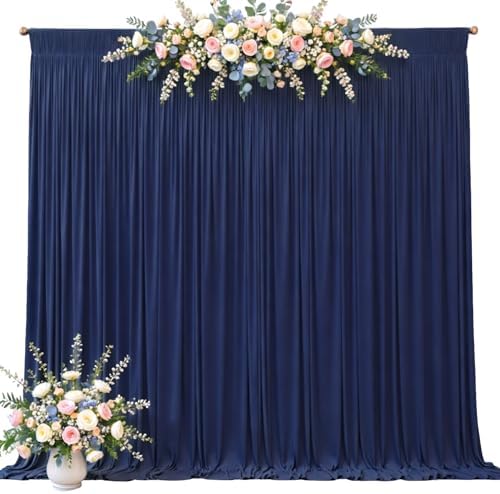 30ft x 10ft Navy Blue Backdrop Curtains, Navy Blue Drapes Backdrop Fabric - Image 7